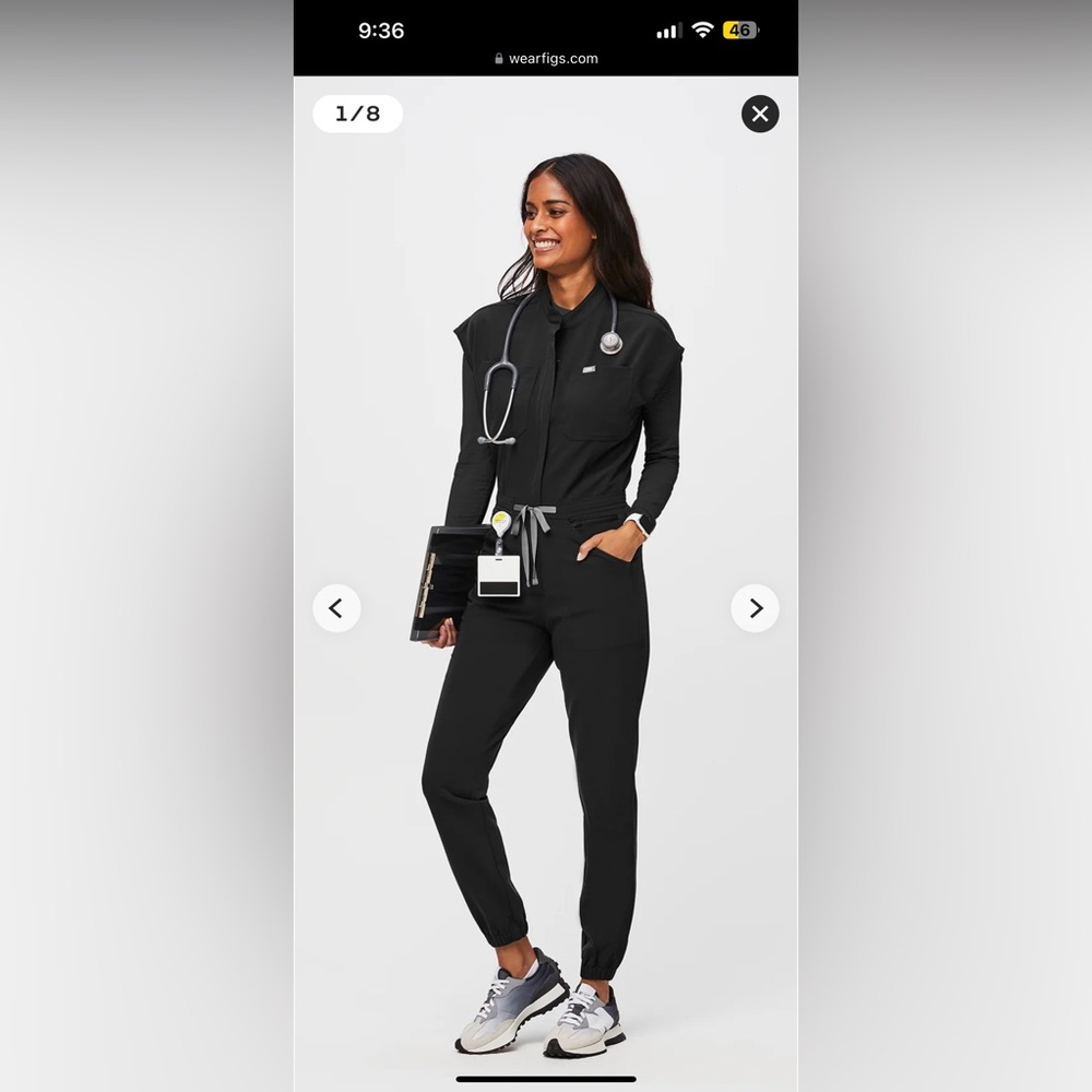 Women’s  Black Rafaela Figs - Cargo ScrubJumpsuit™